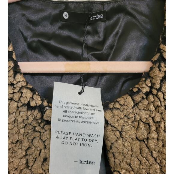 NWT Revolve Krisa Faux Shearling Gold/Black Jacket M - Picture 3 of 4